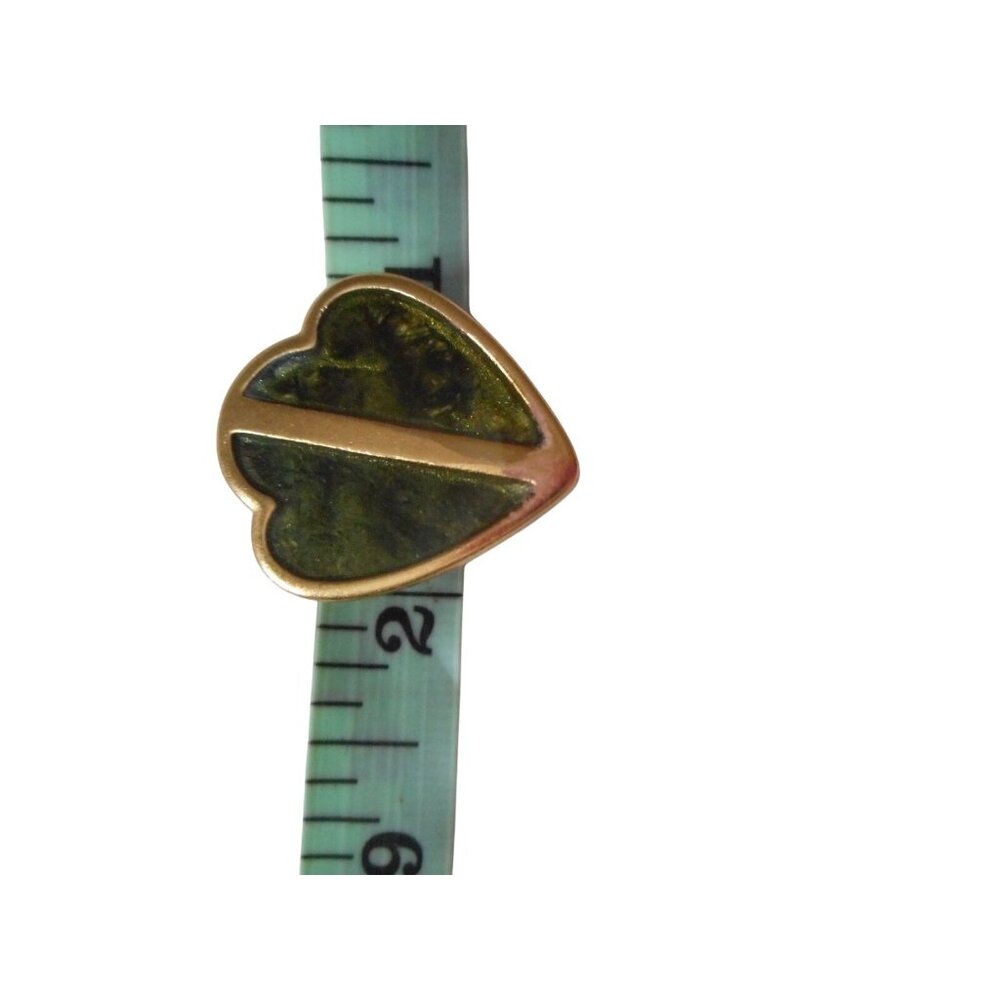 Vintage Monet clip on earrings gold with dark green base costume jewelry - Picture 6 of 6
